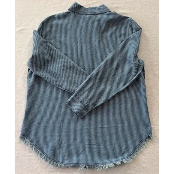 Hester Orchard Shirt Blue Stripe Tencel Western Button Down Sz Med NWT Farmcore - Picture 7 of 12